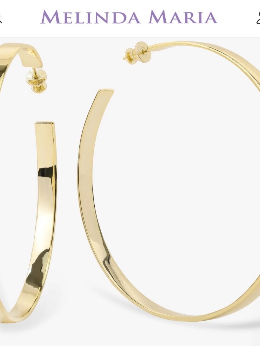 Melinda Maria Polished Gold Curved Hoop Earrings